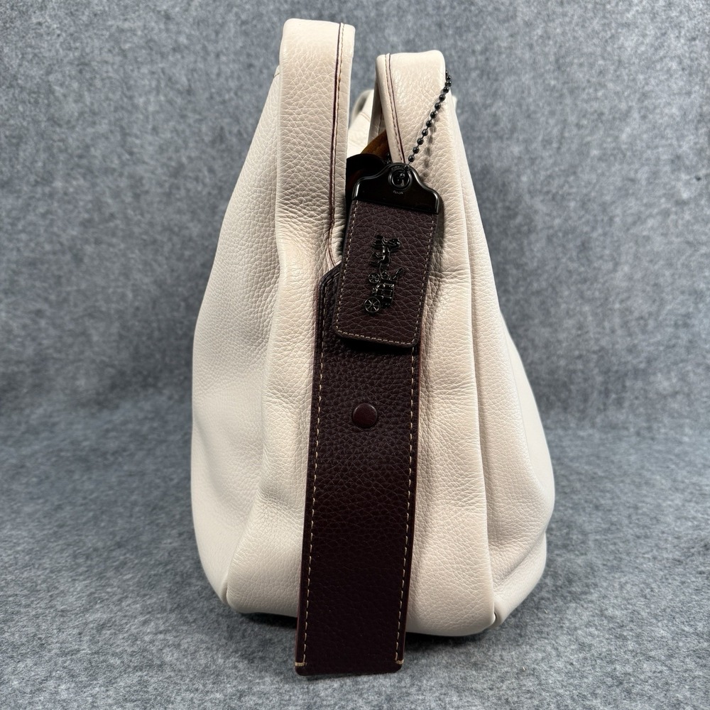 Coach Cream Leather Hobo with Brown Trim - Picture 5 of 16